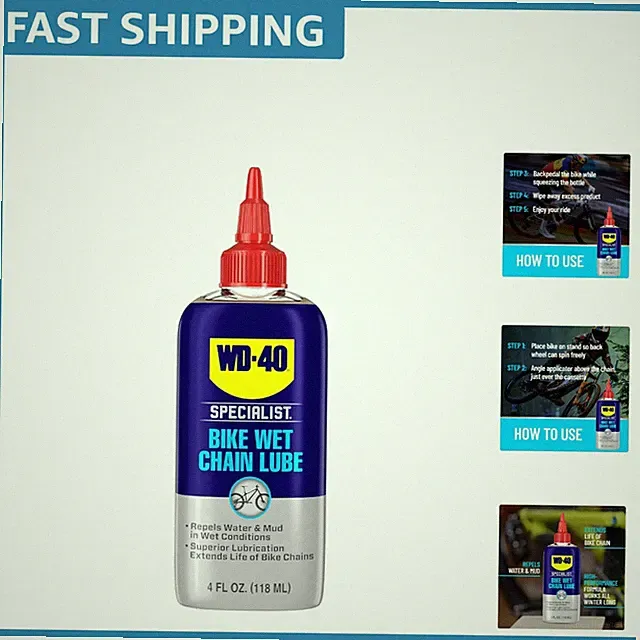 4 OZ Wet Chain Lubricant - No-Wax Formula for Superior Protection & Smooth Rides