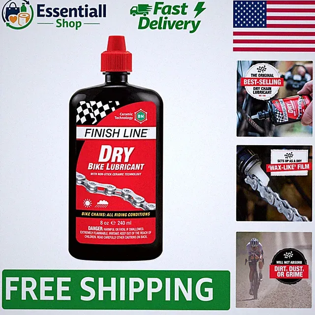 8oz Dry Bicycle Chain Lubricant with Non-Stick Ceramic for Smooth Performance
