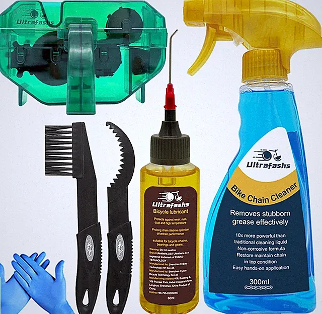 Bike Cleaning Kit with Degreaser Lubricant Chain Scrubber for MTB E-bikes