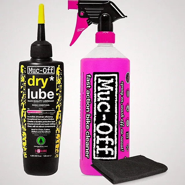 Dry Bike Chain Lube with Microfiber Cloth - Eco-Friendly Performance Formula