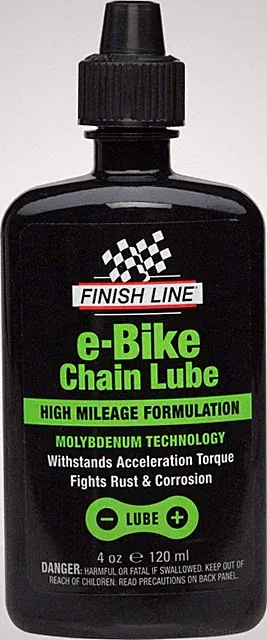 Finish Line E-Bike Chain Lube - Dry, High-Pressure Drip Lubricant for Electric