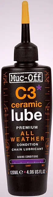 Muc-Off C3 Ceramic All-Weather Chain Lube - Waterproof Synthetic Lubricant with
