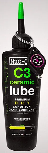 Muc-Off C3 Dry Ceramic Bike Chain Lube + UV Light - 120mL Drip