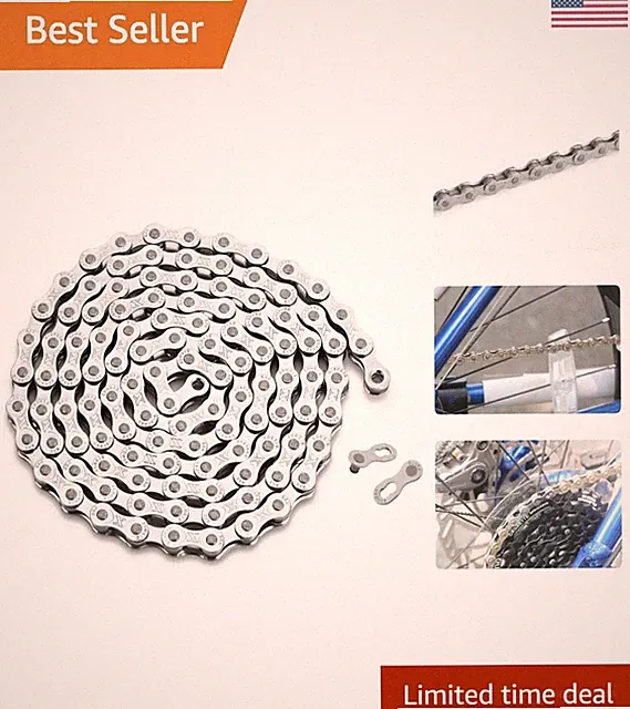 Smooth Lubrication 6/7/8 Speed Bike Chain - Rust & Corrosion Resistant 116 Links