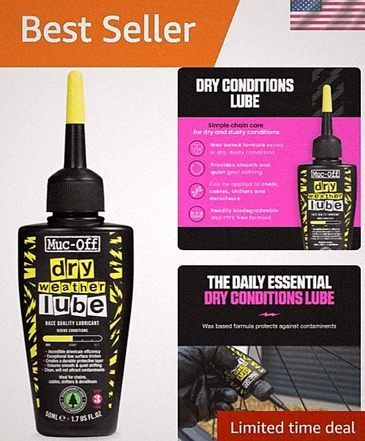 Ultra-Durable Dry Chain Lube, 50ml - Ideal for Dusty Conditions & All Bike Types